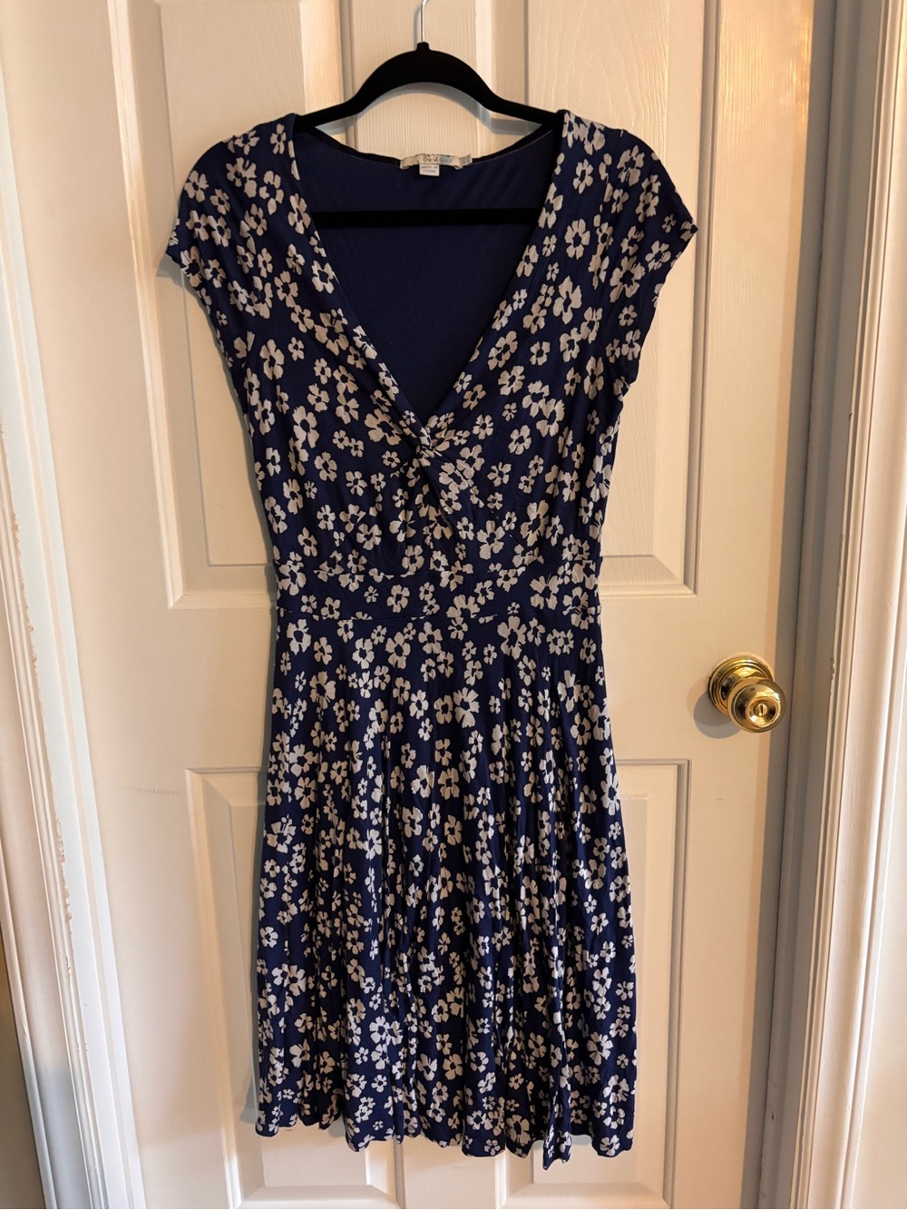 Boden Navy and Cream Floral Midi Dress